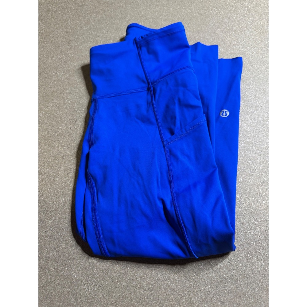 Lululemon Fast and Free High-Rise Crop 19 Larkspur Blue Nulux Leggings Size 2